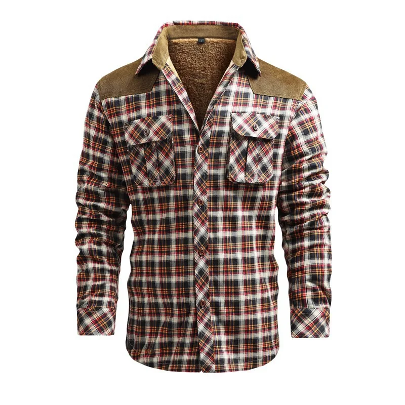 Men Winter Casual Shirts Jacke - огляд і ціна Flannel Shirt Lined