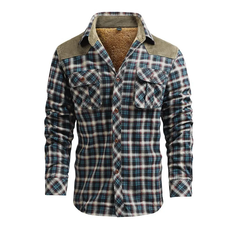 Men Winter Casual Shirts Jacke - огляд і ціна Flannel Shirt Lined